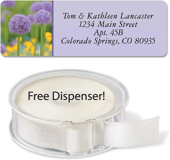 Colorful Images Personalized Return Address Labels | Floral Fantasy, 250 Count, Self-Adhesive, With Dispenser , Customize with Name & Shipping Address