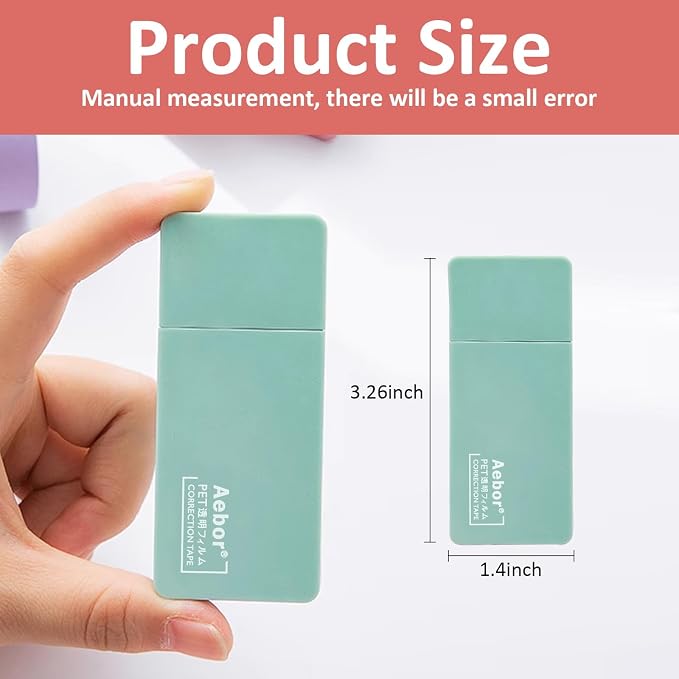 6 Pack Correction Tape Cute White Tape Macaron Color Correction Tape, Easy To Use Applicator for Instant Corrections for Students,Office Workers