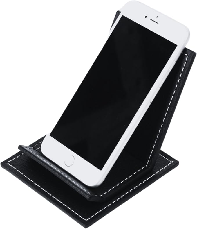 14-Piece Leather Desk Organizer Set, 49x34 cm Desk Pad, Double Document Tray, Pen Holder, Business Card Holder, Phone Stand, Black with Gold Accents