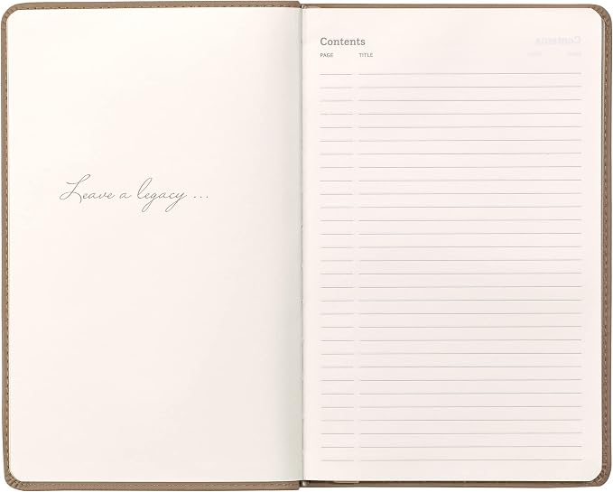Classic Leather Notebook Writing Journal, Softcover, Narrow Ruled, Table of Contents and Numbered Pages