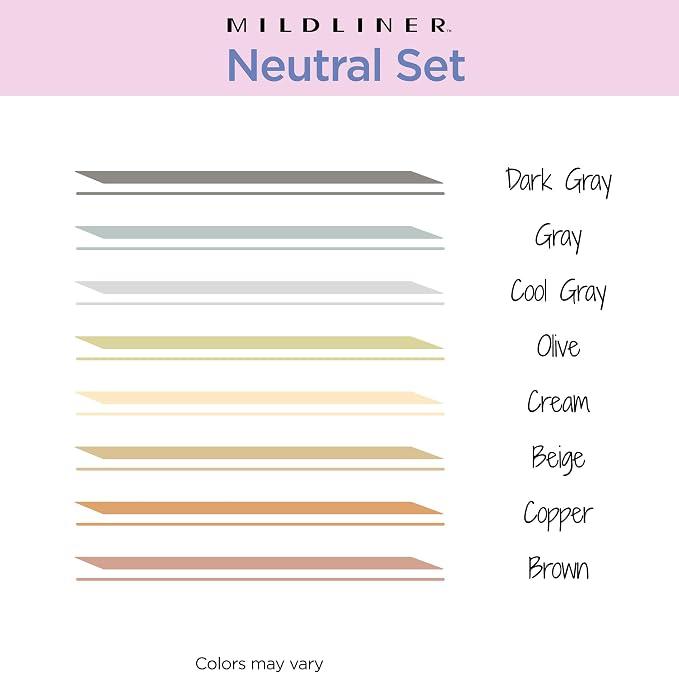 Zebra Pen Mildliner Dual-Tip Highlighter Set, Broad and Fine Tips, No Bleed, Ideal for Bible Highlighting, Journaling, School and Office Supplies, Assorted Neutral Vintage Ink Colors, 8-Pack (78208)