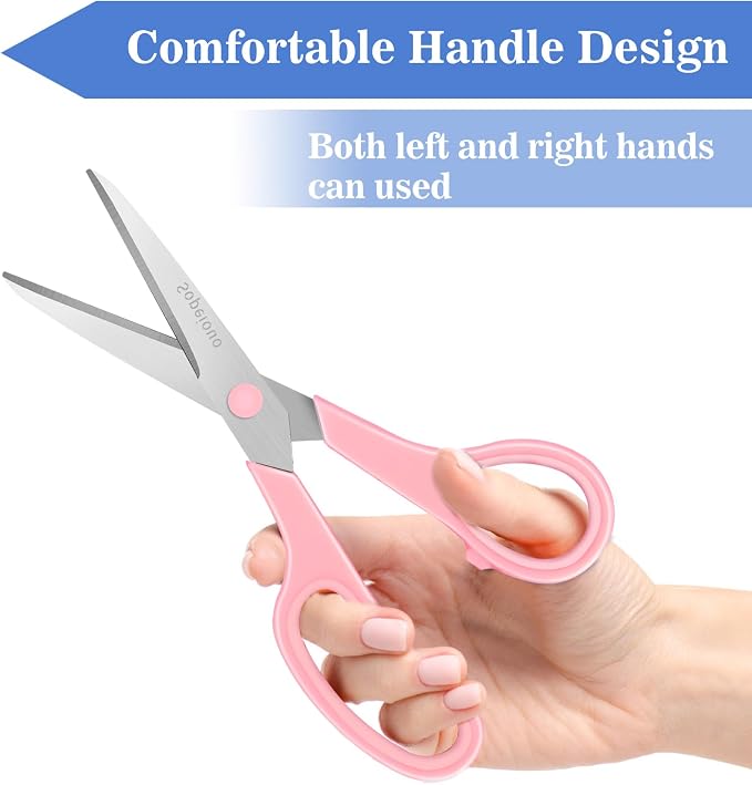 Scissors Set of 24-Pack, 8" Scissors All Purpose Comfort-Grip Handles, Sharp Scissor for Office Home School Craft Sewing Fabric Supplies, High/Middle School Student Teacher, Right/Left Hand