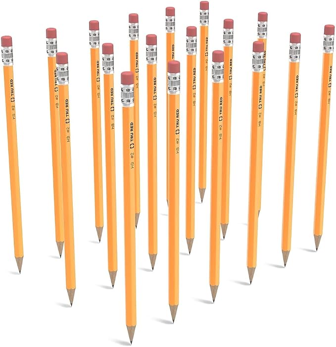 TRU RED Wooden Pencils, #2 Lead, Pre‑Sharpened, 144 Pack – Classroom‑Ready Writing Pencils for Schools & Offices