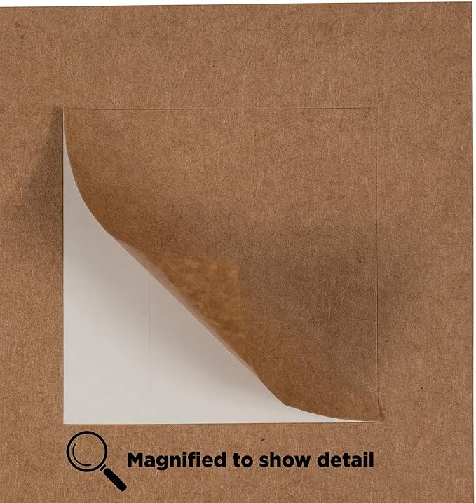 JAM PAPER Product & Container Labels - Square - 2 x 2 - Brown Kraft - 120/Pack