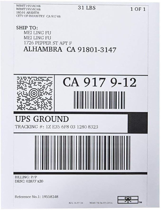 MFLABEL Full Sheet Sticker Labels, Address Labels, White Matte Label Paper, 8-1/2" x 11" Shipping Labels for Laser & Inkjet Printer (500 Labels, 500Sheets)