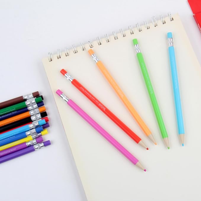 Colored Mechanical Pencil 2.6mm for Coloring and Drawing, Mechanical Colored Pencils, 18pcs