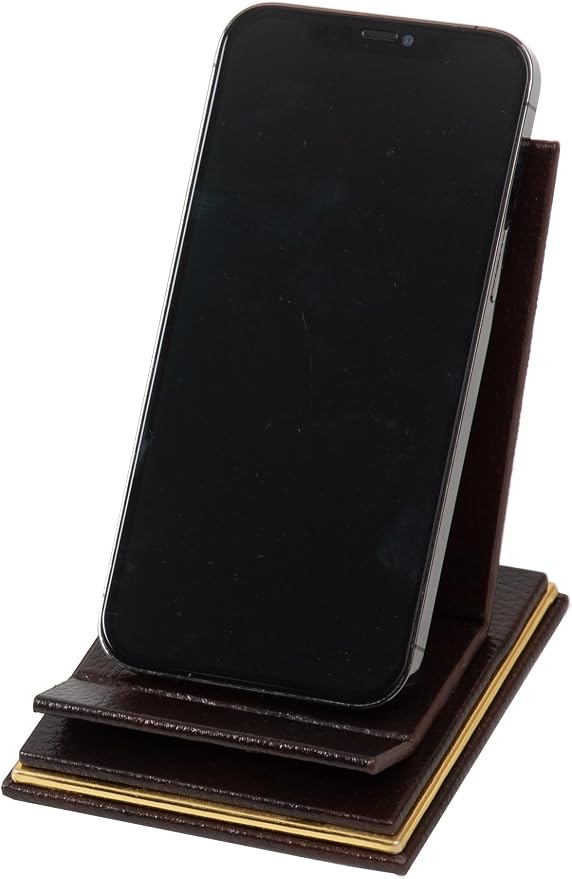 Cloud Luxury Leather Desk Set – 10 Piece Executive Desk Organizer with Desk Pad, Double Document Tray, Pen Holder, Memo Holder, Business Card Holder & Phone Stand – Gold Office Accessories (Brown)