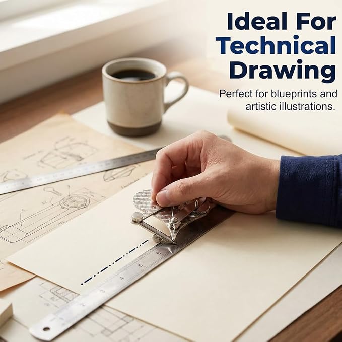 Vintage Precision Dotting Pen Set: The Blueprint Drafting Tool, Suitable for Technical Drawing, Drafting, Sketching, Calligraphy, Art Projects, Design Work, and Creative Applications，Silver