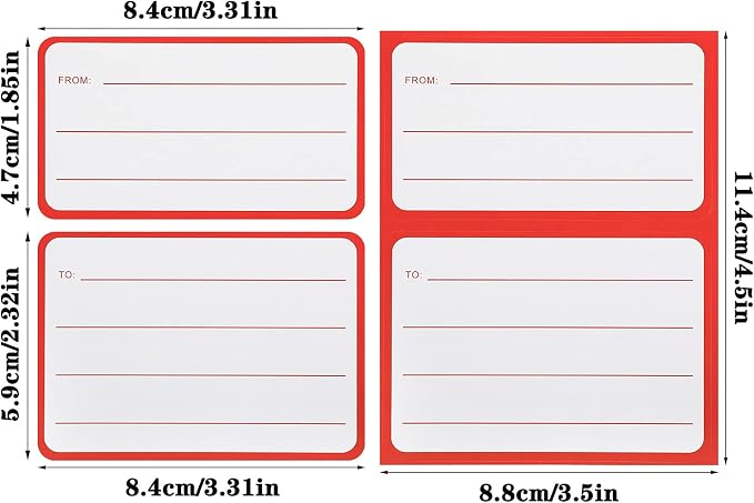 Tenare 50 Sheets/100 Pcs to from Return Address Mailing Labels Mail Shipping Label, Postage Guaranteed Stickers Self Adhesive Mailing Labels Stickers for School Office(Regular Style,4.5 x 3.5 Inch)