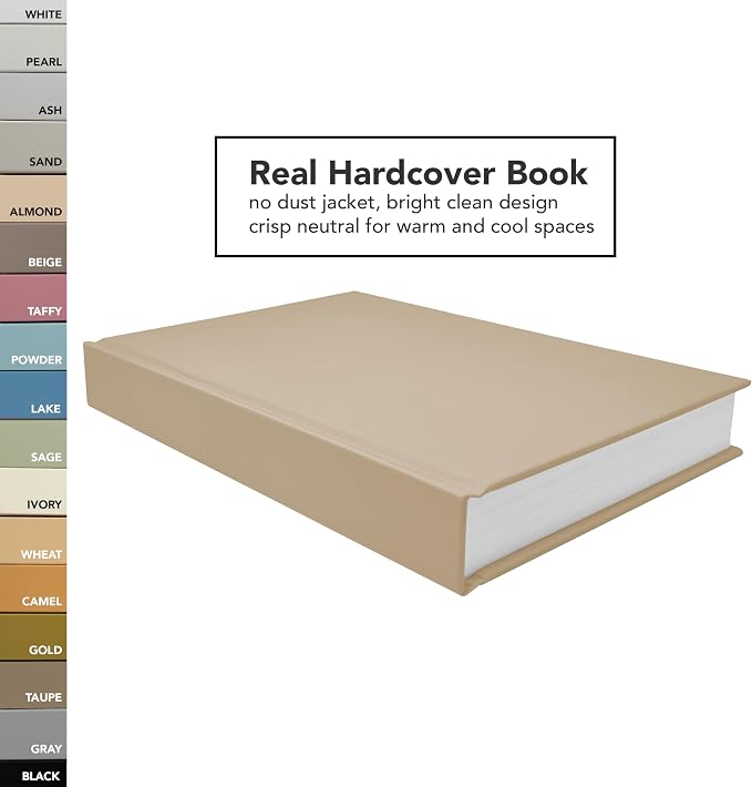 CovoBook™ Blank Hardcover | Premium Sketchbook Journal Guest Book | Photo Prop Home Decor (Almond, Size 9)