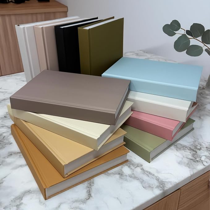 CovoBook™ Blank Hardcover | Premium Sketchbook Journal Guest Book | Photo Prop Home Decor (Almond, Size 9)
