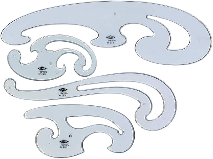ALVIN French Curve Ruler Set of 8 Model FC88 Drafting Drawing Measuring Tool Multipurpose for Design Drafting or Sewing 5.25", 6.5", 8", 8.5", 12.5" and 10.25"