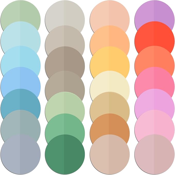 Mr. Pen- Round Transparent Sticky Notes, 1.1” Diameter, 28 Pads | 1120 Sheets, Colorful, Water-Resistant See-Through Sticky Notes Bulk & Fineliner, Smooth Writing