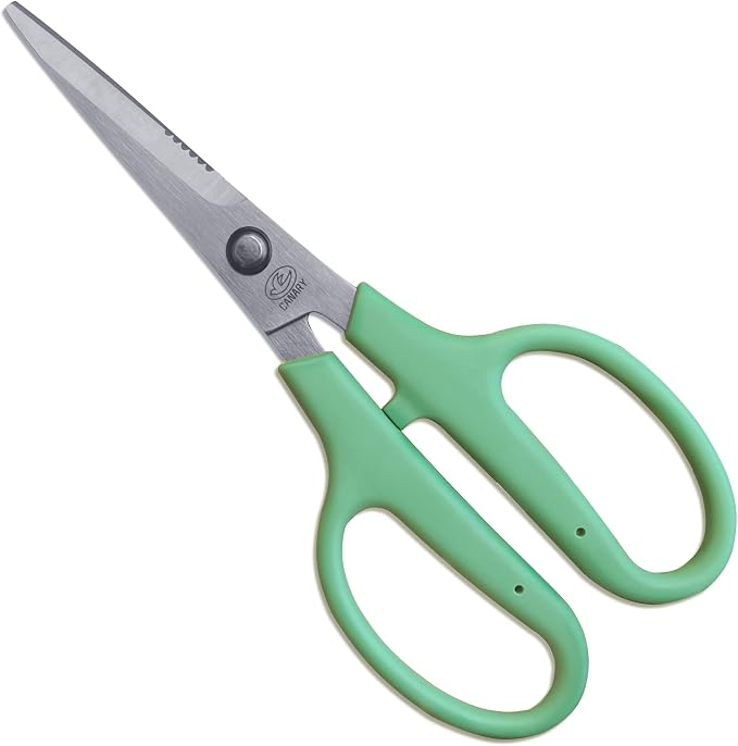 CANARY Japanese Craft Scissors with Wire Cutter 6.8", Soft Grip Handle, Sharp Japanese Stainless Steel Blade, Made in JAPAN, Green