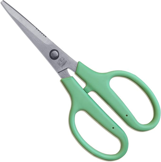 CANARY Japanese Craft Scissors with Wire Cutter 6.8", Soft Grip Handle, Sharp Japanese Stainless Steel Blade, Made in JAPAN, Green