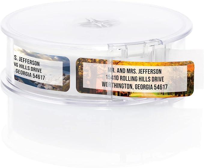 Breathtaking Landscape Rolled Address Labels / 500 Personalized Return Address Labels/Designer Address Stickers in Elegant Plastic Dispenser