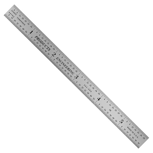 PEC Tools Made in USA Machinist Rule, 6" Flexible Steel Rule (5 Pack), Markings 1/10",1/50",1/32",1/64",