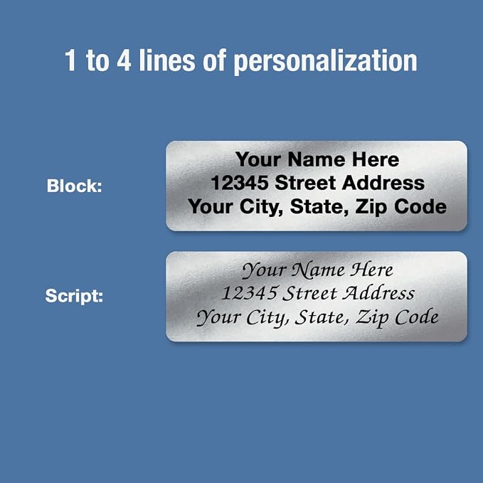 Colorful Images Personalized Return Address Labels | Silver Foil, 500 Count, Self-Adhesive Without Dispenser, Customize with Name & Shipping Address