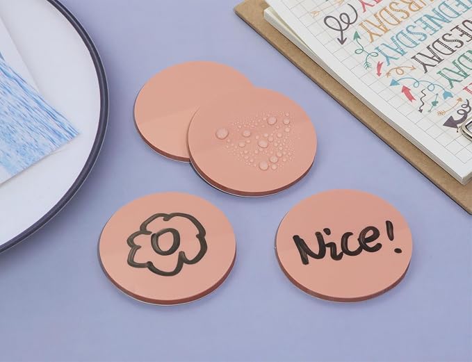 ONLYKXY 4 Pack Round Clear Sticky Notes 1.77inch Waterproof Self-Stick Book Tabs 200 Sheets PET Markers Sticky Notes Pad Index Sticker (Orange)