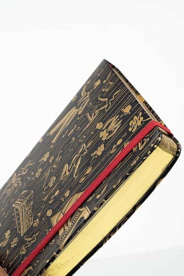 HARLEM CANDLE CO. Journal Notebook - Vegan Leather Journals for Writing, 300 pages lined paper- Writing Gift- Perfect for Office, Poets, Travel -(8.5"x6") (Black/Gold)