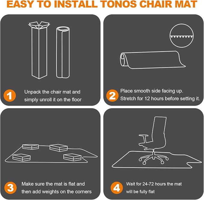 Chair Mat for Carpet- Low Pile (1/4" Thick) Carpet Protector (Hardfloor Mat)