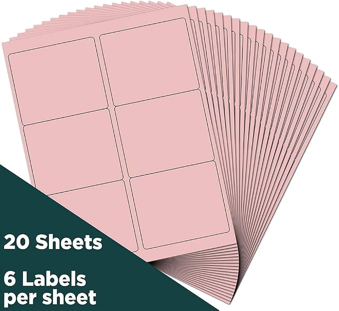 JAM PAPER Shipping Address Labels - Large - 3 1/3 x 4 - Baby Pink Pastel - 120/Pack