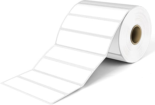 L LIKED 4" x 1" Direct Thermal Labels, Permanent Adhesive Barcode Shipping Labels & Compatible with Rollo, Zebra and Other Desktop Printers (1 Roll, 1400 Labels)