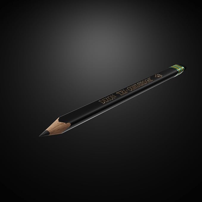 Ticonderoga Tri-Conderoga Triangular Pencils, Wood-Cased #2, Sharpener, Soft Touch Comfort Barrel, Black, 12-Pack (22500)