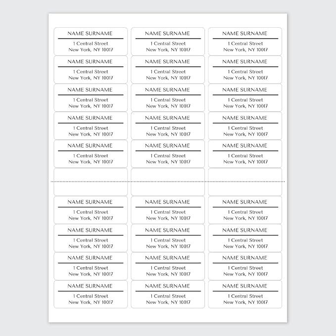 Personalized Return Address Labels – Modern Monochrome Design, Custom Name & Address, Peel & Stick Mailing Labels, 100 Count (1" x 2⅝") by Dotty About Paper