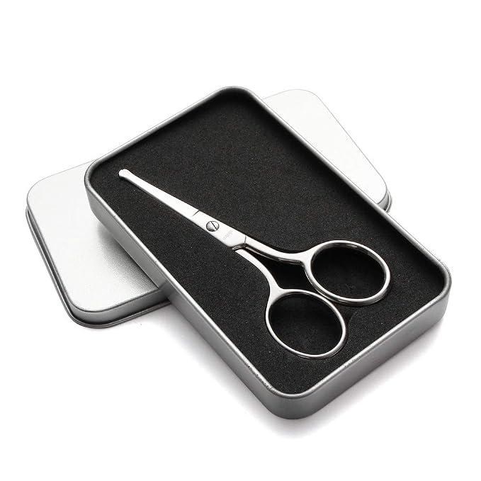 LIVINGO Premium Manicure Rounded Tip Scissors Multi-purpose Stainless Steel Cuticle Pedicure Beauty Grooming Kit for Nail, Eyebrow, Eyelash, Dry Skin, Nose Hair 3.5 inch (Pack of 2)