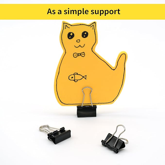 Ykimok 48Pcs Mini Binder Clips, 0.5 inch(13mm), Paper Clamps Micro Size for Office Supplies, Black