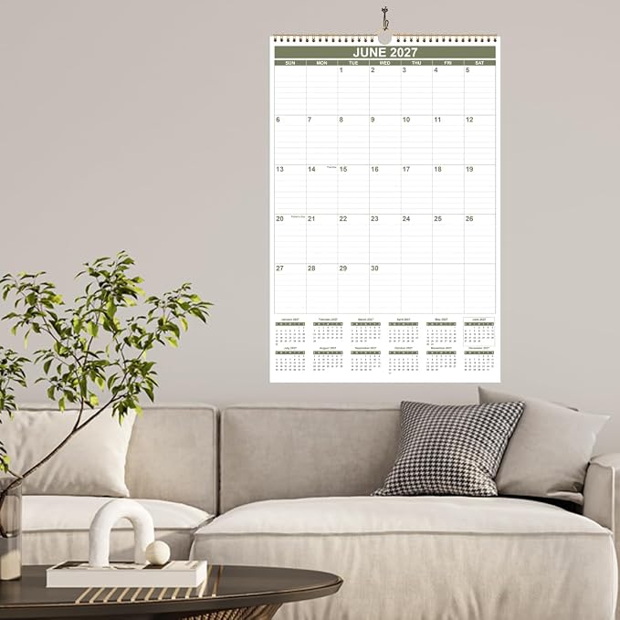 2026-2027 Wall Calendar - Large Calendar 2026-2027 from July 2026 - June 2027, 18 Months Calendar/Planner with Thick Paper, 20" x 30", Vertical, Cyan