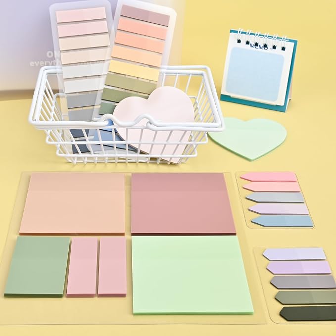 Temiary 1050 Pcs Dark Transparent Sticky Notes, Waterproof Index Page Tabs | Writable See-through Highlighter Strips, Translucent Clear Stickers For Home, Office, Notebook, Annotating Memo