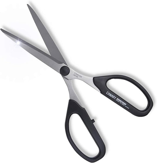CANARY Craft Scissors Long Blade 8.2" [Extra Non-Stick] All Purpose Scissors, Japanese Stainless Steel Blade, Made in JAPAN, Black