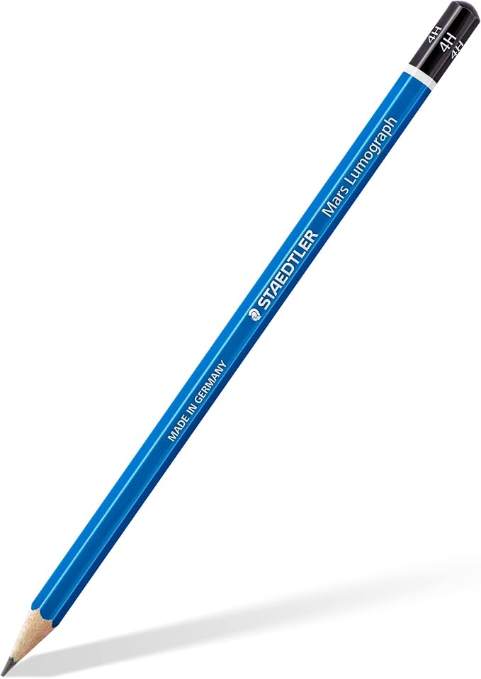 STAEDTLER Mars Lumograph 4H Graphite Art Drawing Pencil, 6 Pencils