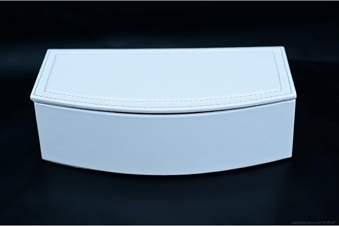 This Desk by Dacasso PU Leather Desk Set - Luxury Leather Desk Pad & Desk Organization Essentials - Office Organization & Executive Office Desk Decor - (White,5 Piece)