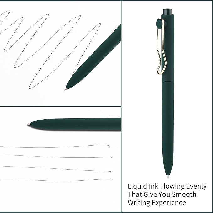 WY WENYUAN Metal Ballpoint Pens, 1.0mm Smooth Writing Black Ink, Aesthetic Metallic Pen with Clip, Elegant Office School Gift Pen for Teachers, Women, Coworkers, Journaling Note Taking
