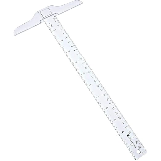 Pangda 1 Pcs 12 Inch T-Square Ruler Plastic Transparent T-Ruler for Drafting and General Layout Work