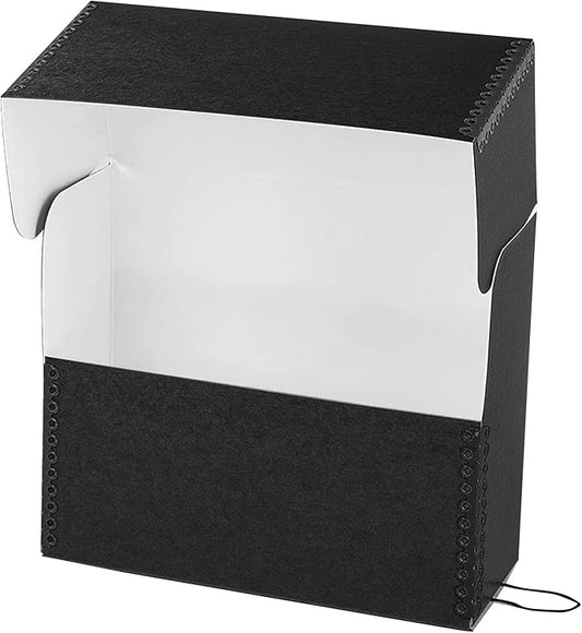 Lineco Archival Document Storage Box, Black, 15.5" x 12.5" x 5 | Jumbo-Sized, Metal Edge, Acid-Free Boxboard Case, Organize Files, Prints, Photos