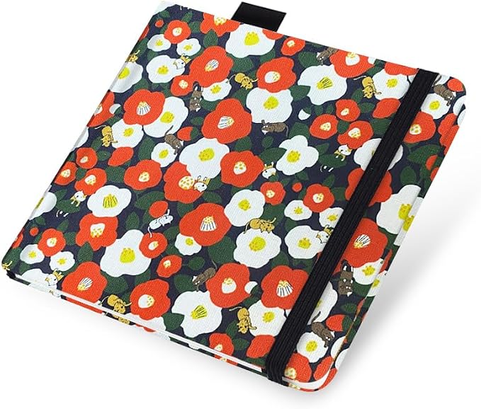 Watercolor Paper Sketchbook,5x5 Inch Mixed Media Notebook,140lb/300gsm Artist Heavyweight Paper,20 Sheets Small Travel Drawing Journal for Adults,Painting,Watercolors,Art Supplies,Black Flower Cat