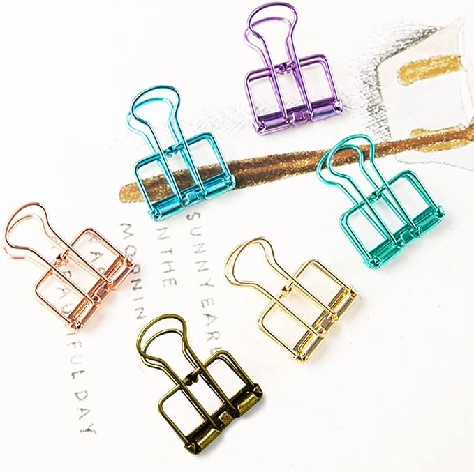 Small Binder Clips, 36 Pack, 3/4 Inch, Standard 19mm, Hollow Out Silver, Capacity 0.31 Inch, Fold Clamp, Wire Clip, Paper Clips, Office Clips, School & Home Use