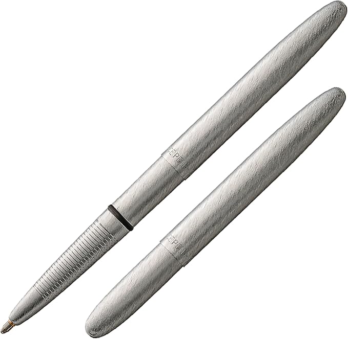 Fisher Space Pen Brushed Chrome Bullet Pen, Pressurized Ballpoint Pen, Compact Size, Writes Upside Down and in Extreme Temperatures, Smooth Black Ink, Medium Point, Gift Box, Made in the USA