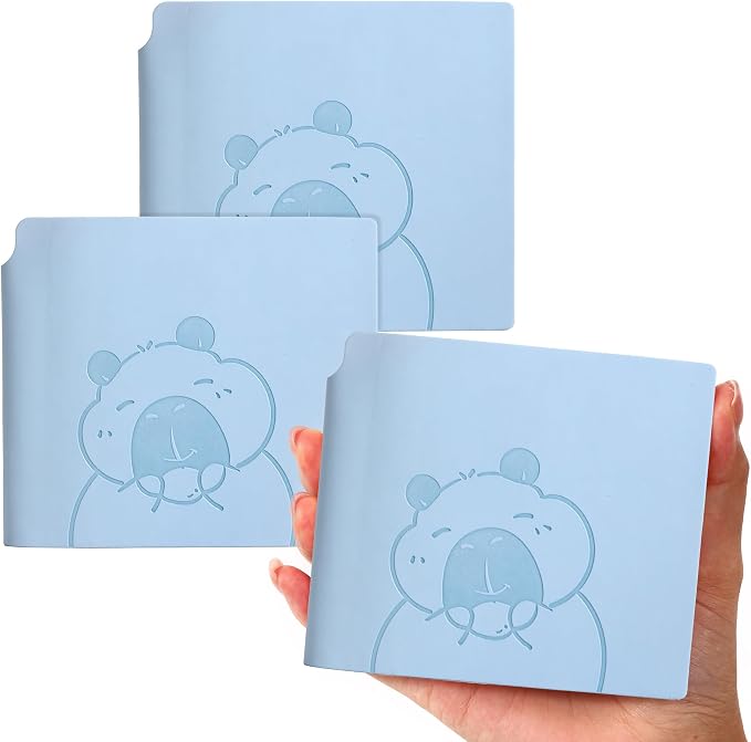 BOBO RABBIT 3 Pack Mini Grid Notebooks Pocket Size Graph Paper Journal Total 600 Pages Steno Pads Memo Notebook Small Softcover Leather Cartoon Capybara Pattern Cute Journal for Writing Sketching Drawing Lay Flat, 3.9"x3.9" Inner(Mini Square)