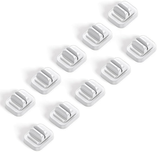 10Pack Cable Spring Holder Clips, Cord Organizer for Desk - Lamicall Adjustable Cord Clip, Wire Holder Organizer, Phone USB Charger Cable Holder, White