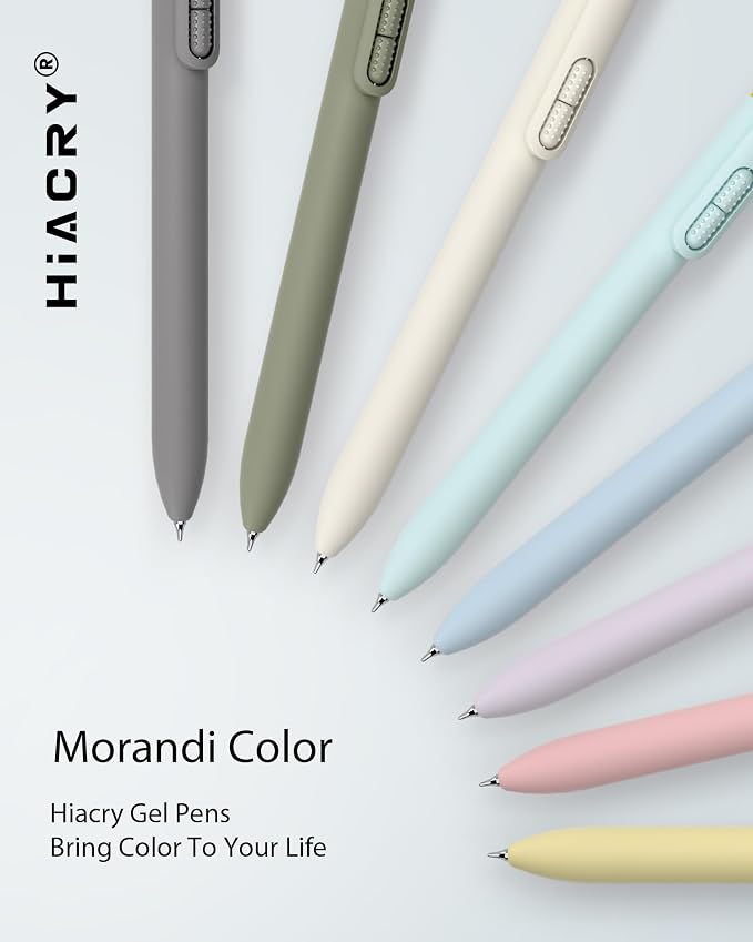 Hiacry 8 Pcs Gel Pens, Quick-Dry Black Ink-0.7 MM Fine Point Fidget Pens | Stress Relief, Smooth Writing, No Smear, No Bleed, Journaling, Note Taking, School, Office, Gift, Nurses,Students, Men, Women