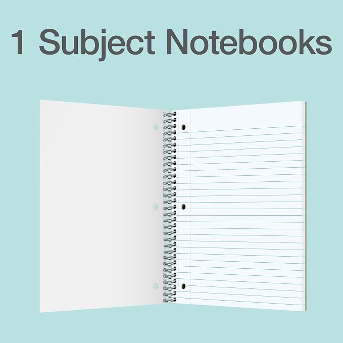Oxford Spiral Notebooks, 3 Pack, College Ruled, 70 Sheets, Earthtone Covers | 3 hole punched to fit any binder. Perforated sheets tear out easily. Color coded covers. One notebook per subject.