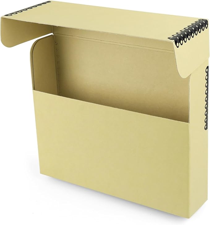 Lineco Archival Document Storage Box, Tan, 15.5" x 10.5" x 2.5" | Legal-Sized, Metal Edge, Acid-Free Boxboard Case, Organize Files, Prints, Photos, Pack of 2