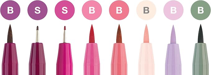 Faber-Castell Pitt Artist Hand Lettering Set, Pink Floral, 8 Count