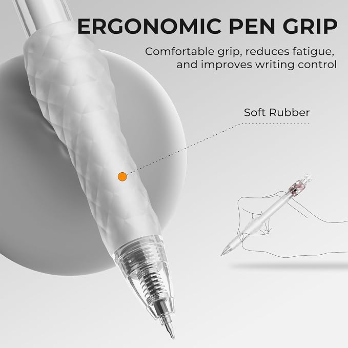 8 Pack Ballpoint Pens - 1.0mm Fidget Rotating Black Ink, No Smudge | Medium Point Smooth Writing - Soft Grip, Quick-drying Pens for Journaling, Cute School & Office Supplies, Gift for Women Men