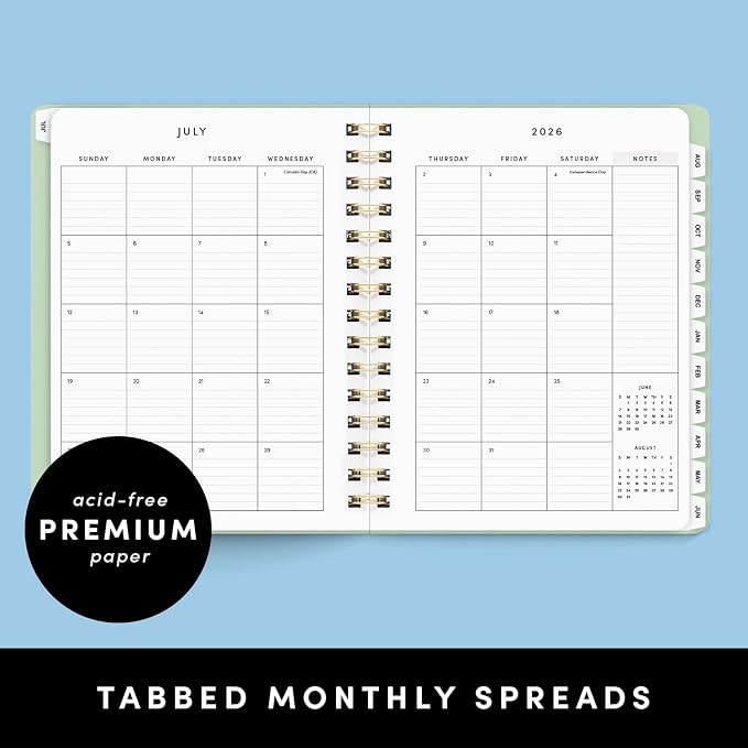 PAPERAGE Academic Planner, Weekly & Monthly Planner & Calendar, 12-Months, July 2026 - June 2027, (7" x 8"), School & Student Planning Agenda with Tabs, Bonus Pages & Inner Pocket, royal Blue
